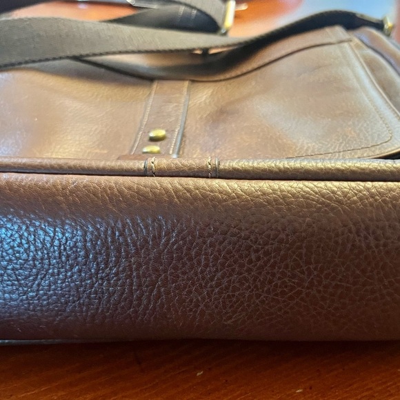 Fossil Leather Messenger Bag Crossbody Bag Purse Dark Brown - Picture 4 of 10